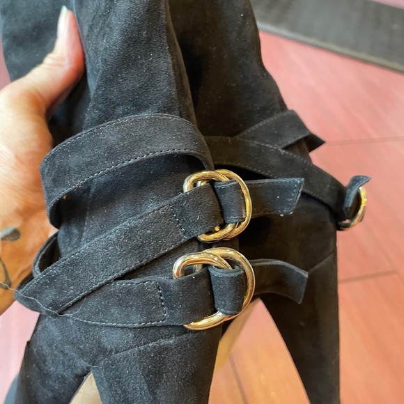 Loeffler Randall tall suede boots with ankle strap - Picture 7 of 8